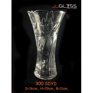 AMORN) Vase 300 SDYD - แจกันแก้วคริสตัล เจียระไน 